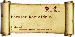 Morvicz Koriolán névjegykártya
